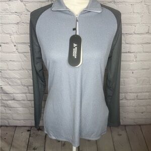 Nwt Bermuda sands Light Gray and Dark Gray 1/4 Zip-Up Top medium